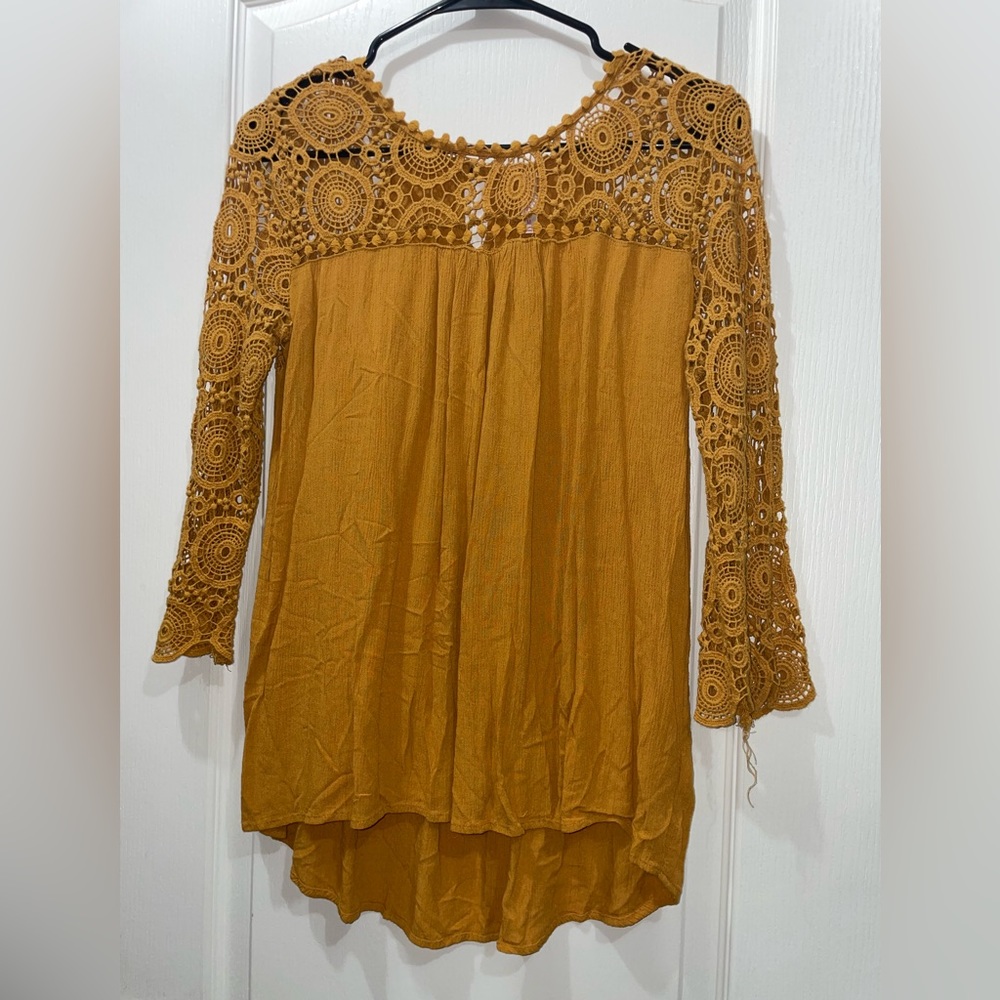 xhilaration mustard yellow blouse